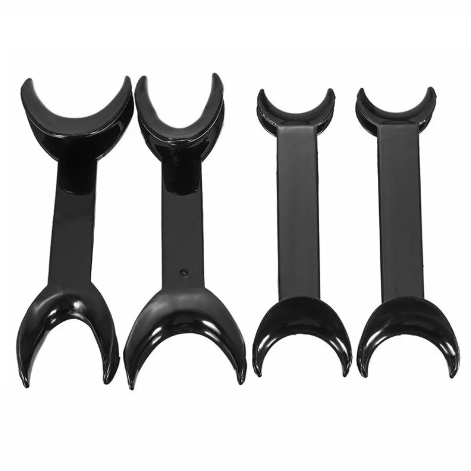 2PCS Dental Plastic Double Head Corner Hook Black Transparent Color Opening Large Size Small Oral Material