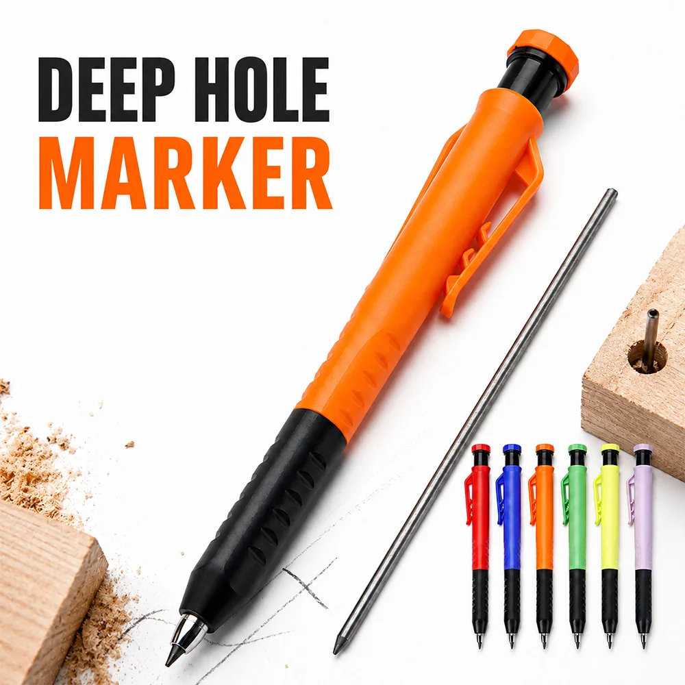 Carpentry Mechanical Pencil Deep Hole Construction Marker Built Sharpener Non Slip Work Pencil Masonry Concrete Marking Tools