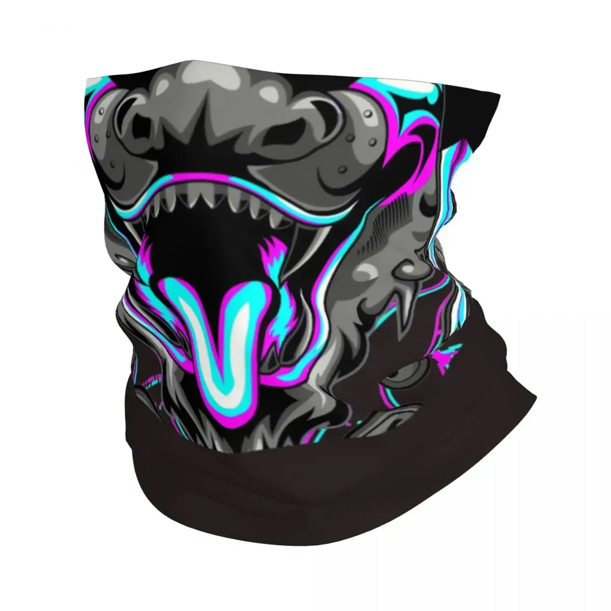 Yokai Oni Hannya Bandana Neck Gaiter for Hiking Cycling Men Women Wrap Scarf Japanese Samurai Skull Demon Balaclava Warmer