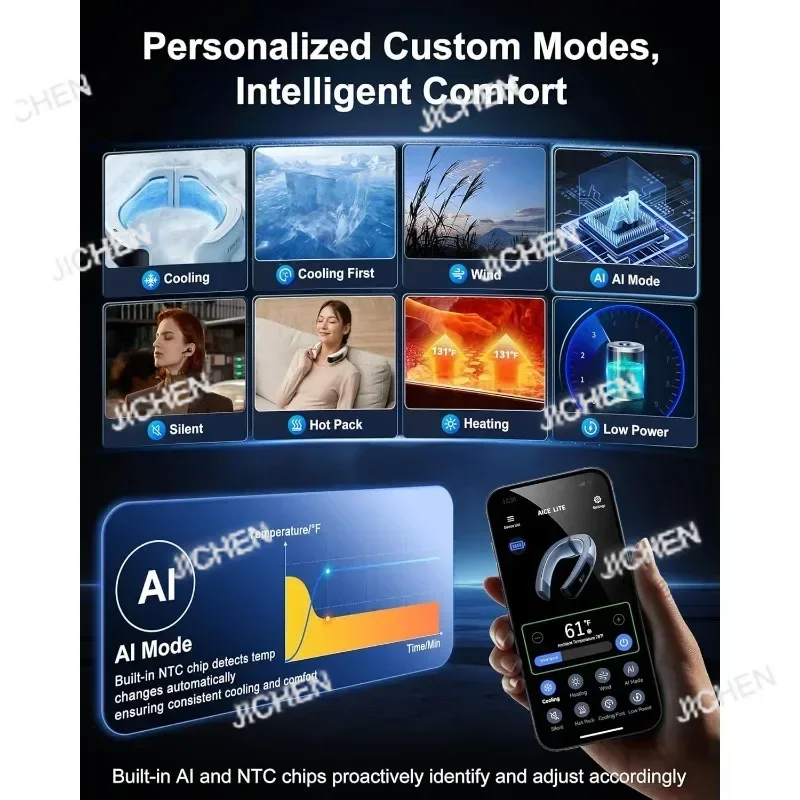 لـ RANVOO 2024 [رقم 1 أروع وأكثر محمولة] مكيف هواء للرقبة AICE LITE، تبريد غامر نهائي 6,000 مللي أمبير في الساعة
