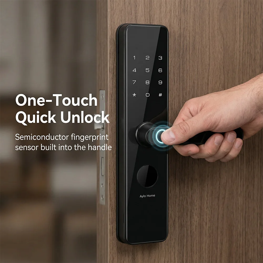 Smart Door Lock Digital Electric Fingerprint Doorlock With Key Zigbee Door Locks For Home Wooden Doors Anti-Theft