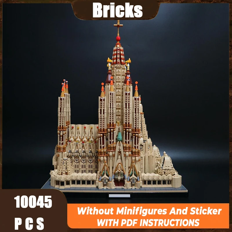 

Boutique New MOC Building Blocks Medieval Church Model Barcelona Sagrada Familia Modular Children's Toy DIY Assembly Set