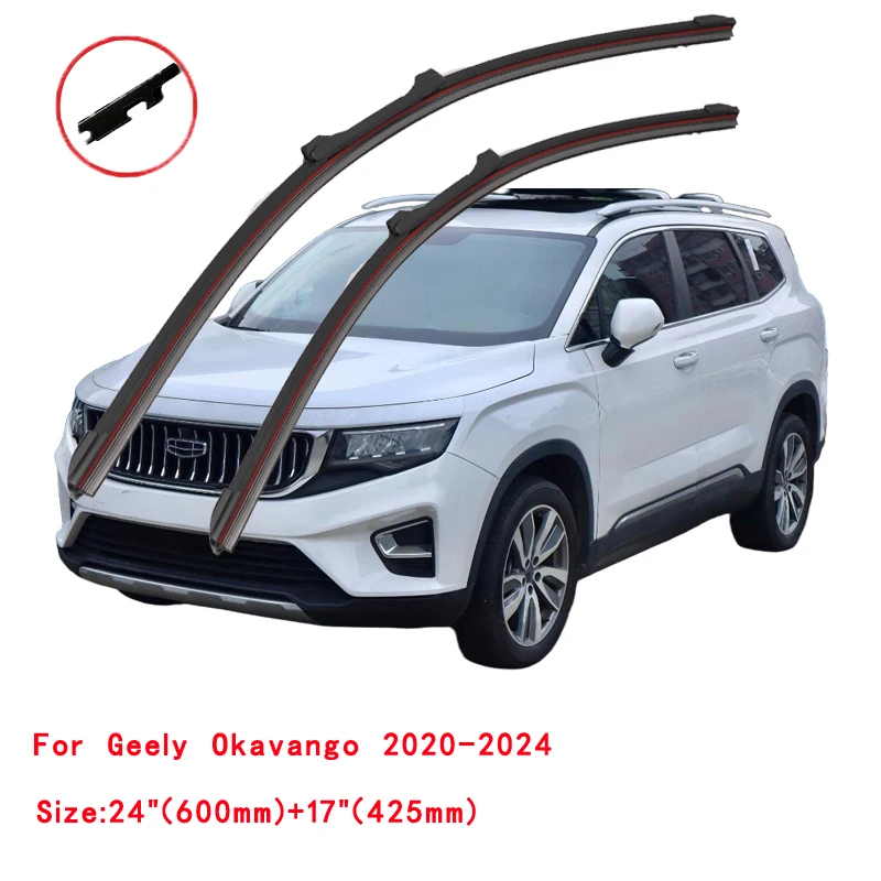 For Geely Azkarra Atlas Pro Tugella Okavango ICON SUV 2020 2021 2022 2023 Car Winter Brushes Double Rubber Wiper Blades Window