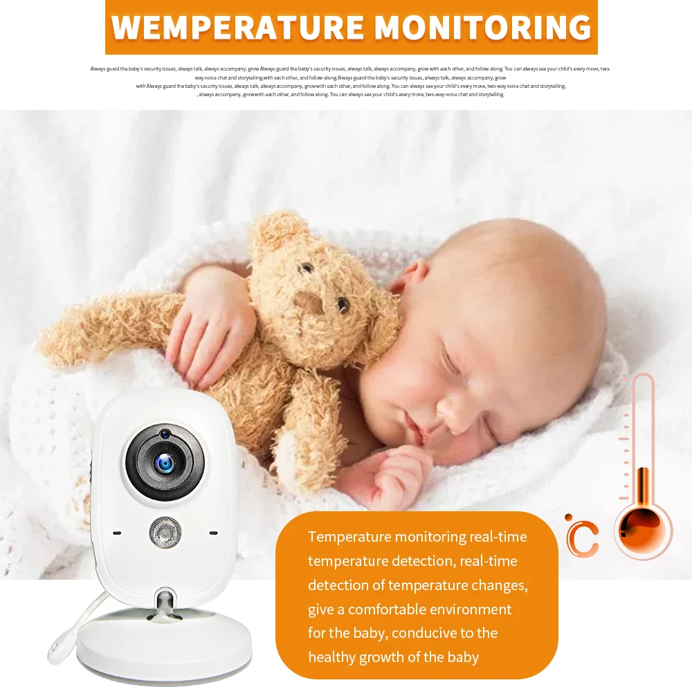 

VB603 Wireless Video Color Baby Monitor with 3.2Inches LCD 2 Way Audio Talk Night Vision Surveillance Security Camera Babysitter