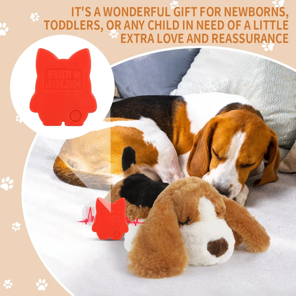 

Puppy Dog Heartbeat Toy, Sleep Aid Crate Kennel Training Puppy Toy, Interactive Pet Squeaky Chew Dog Toy