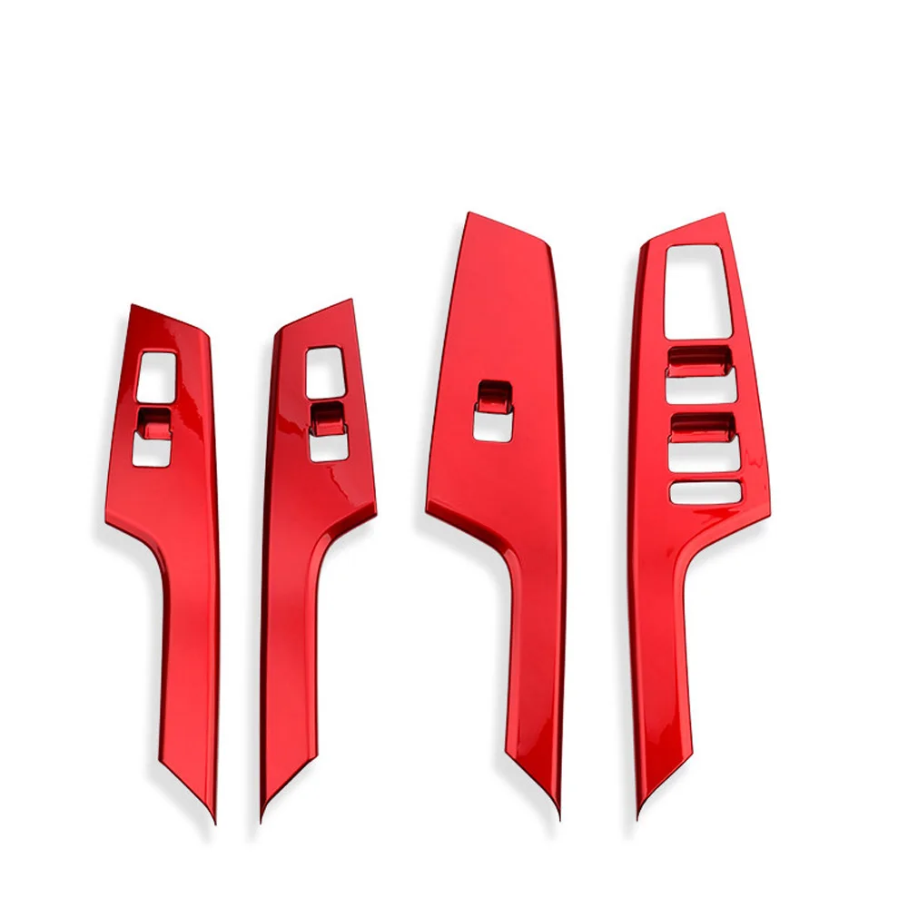 

RHD Window Switch Button Trim Frame Door Armrest Panel Cover For Kia EV6 2022 2023 Car Interior Red Decoration