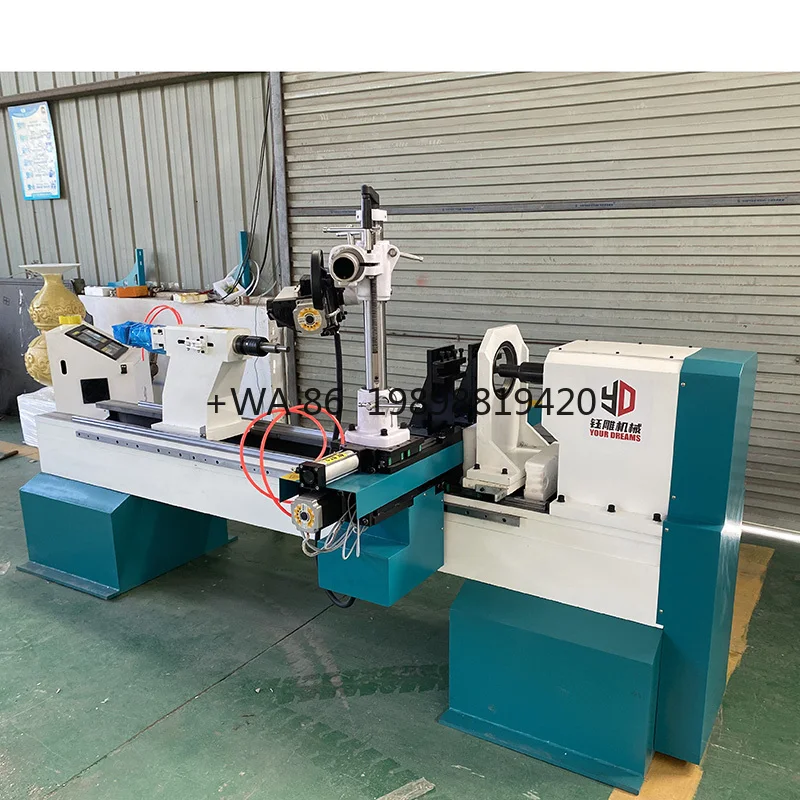 Baseball Bat & Wood Bowl Making Machine with Motor High Precision Wood Turning Lathe Elegant CNC Wood Lathe for Crafting
