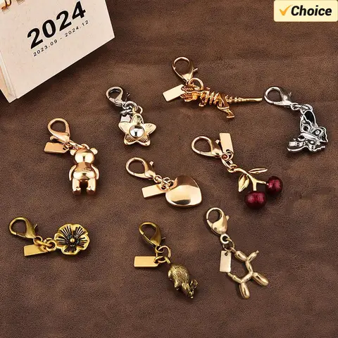 New Exquisite High-end Bear Cherry Dog Keychains For Women Y2k Bag Pendant Car Key Chains Jewelry Gift Decoration Accessories