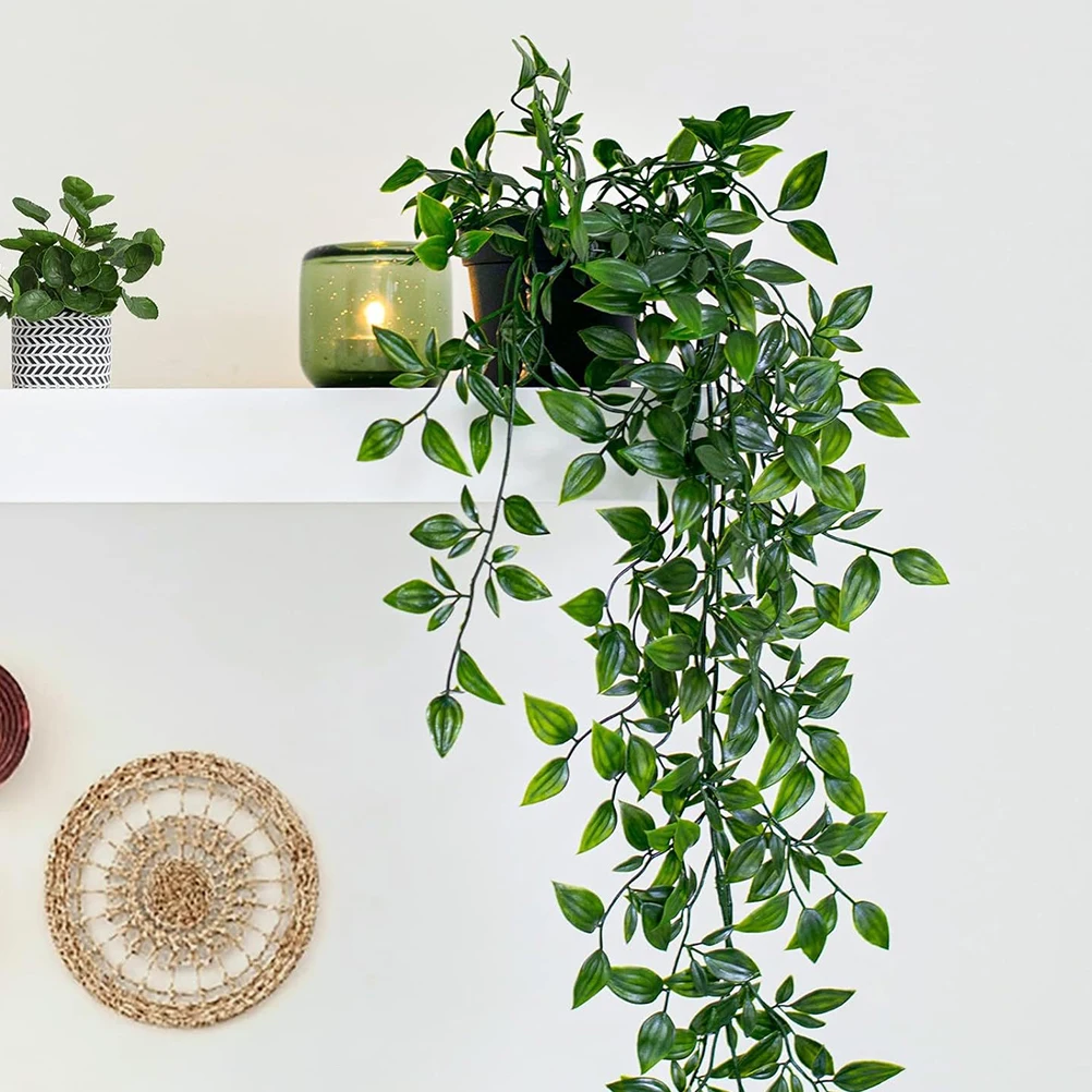 

3Pcs Artificial Hanging Plants with Pots Realistic Faux Vines Home Party Decor Artificial Hanging Plants Leaf Vine
