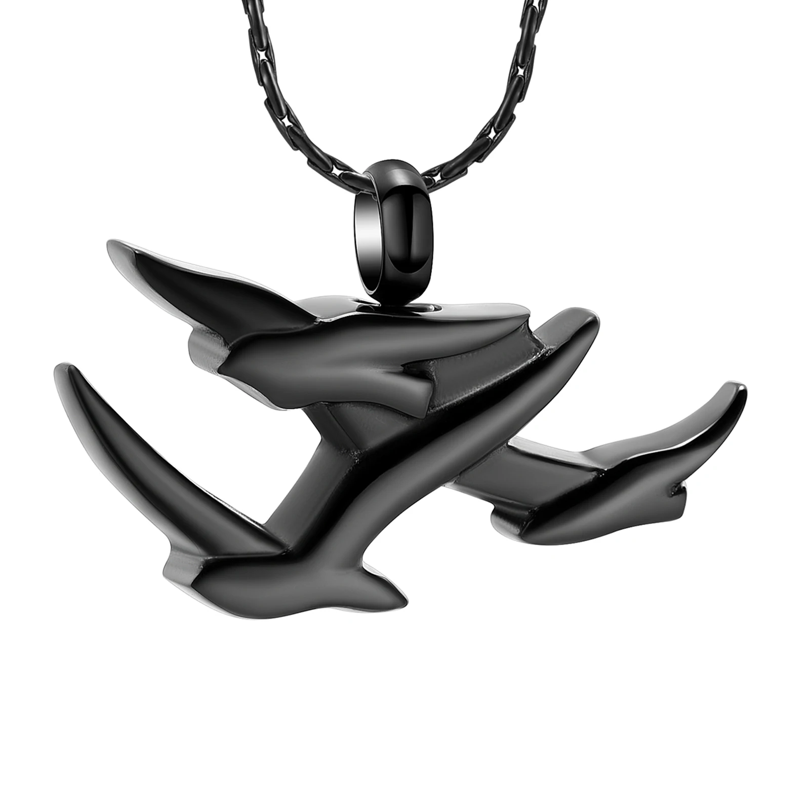 Cremation Jewelry for Ashes Airplane Design Memorial Ash Holder Keepsake Stainless Steel Urn Necklace Pendant