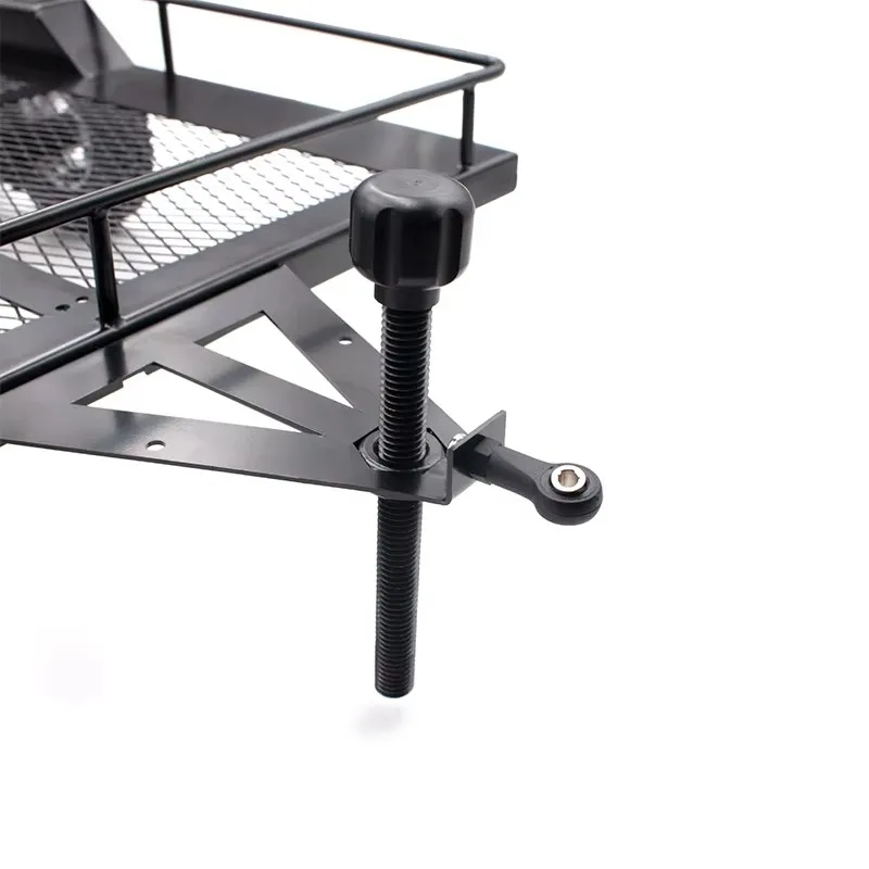 Modelo de simulação de reboque de carro carro plano de metal completo de dois eixos