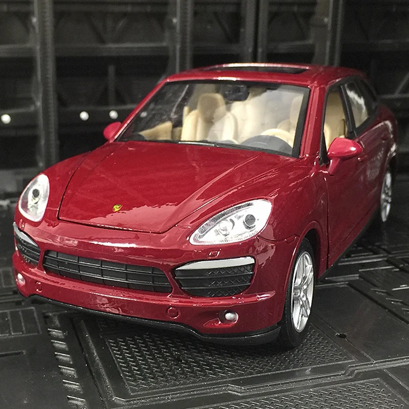 1:24 Porsche Cayenne SUV vehículo todoterreno de aleación modelo de coche decoración, puertas y capó de motor, maletero se puede abrir para niños