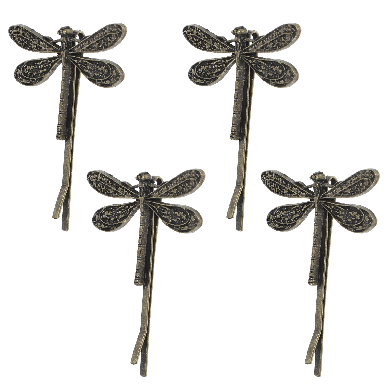 

4pcs Metal Dragonfly Hair Clips Vintage Decorative Accessories for Women Side Pins Zinc Alloy Non Slip Bobby Pins Hair Care
