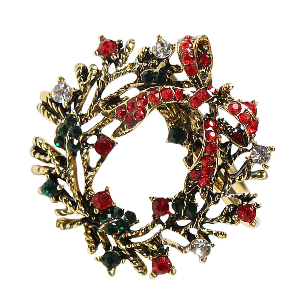 

Gold Napkin Buckle Christmas Dinner Table Decor Glitering Serviette Rings Metal Alloy