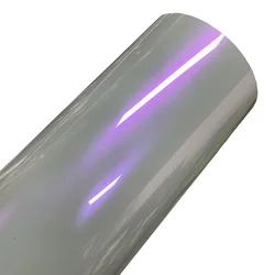 Candy Glossy Chameleon Vinyl Wrap Film Grey to Purple Color Change Self Adhesive Decal Automotive Car Wrapping Foil