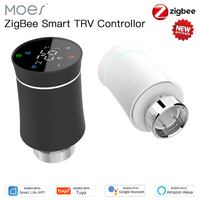 MOES TRV ZigBee 3.0 Tuya New Radiator Actuator Valve Smart Programmable Thermostat Temperature Heater Alexa Voice Control