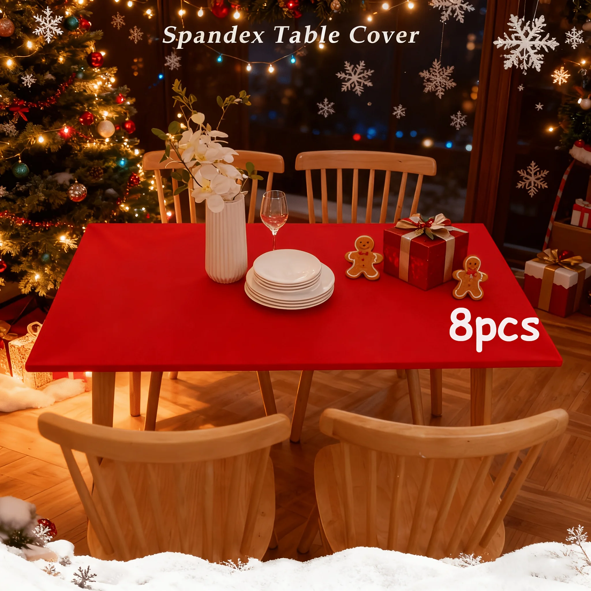 

8pcs Semi-Pack Polyester Table Cover, Very Suitable for 8FT Table, Wrinkle-Resistant, Washable And Easy-To-Clean Rectangular