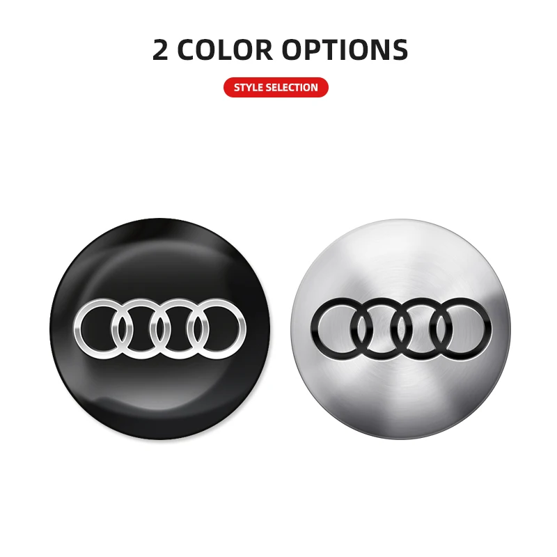 4Pcs 75mm Car Wheel Hub Center Cap Metal Emblem Stickers For Audi A3 A4 A6 A5 Q5 A1 Q7 Q3 Q2 Q8 A7 A8 TT S1 SQ5 RSQ3 Car styling