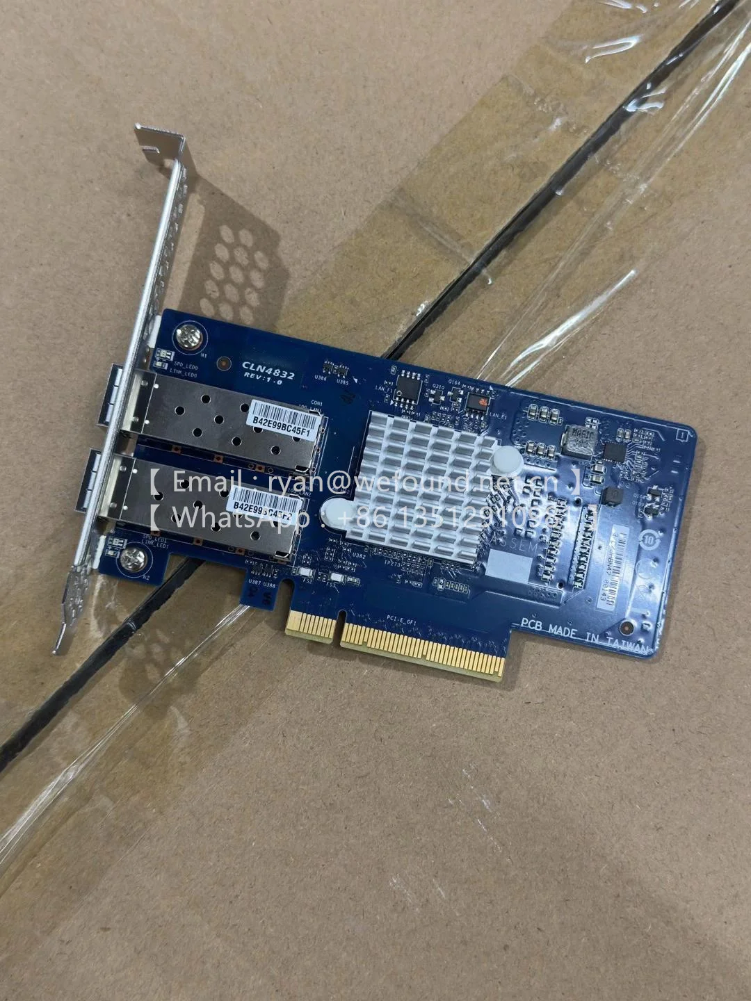 

CLN4832 82599ES 2-портовая сетевая карта PCIe x8 10 Гбит/с (шина Gen2 x8)