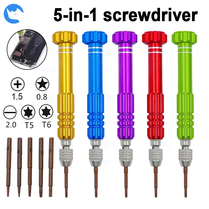 

Multi-function Portable Screwdriver Set, 5 in 1 DIY iPhone Huawei Xiaomi Samsung Screen Disassemble Repair Hand Tools New