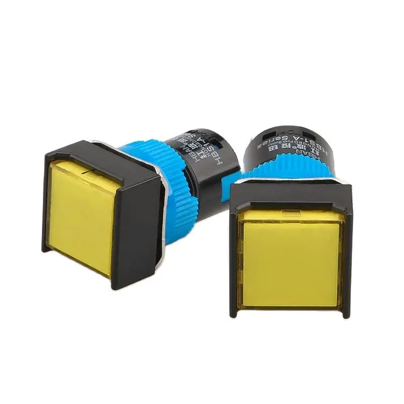 16Mm Rode Golf Schakelaar Led Power Signaal Plastic Indicator Licht Rood Groen Blauw Wit Rechthoekig Cirkelvormig