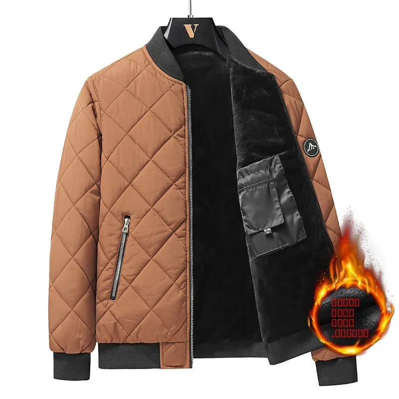 

Мужская утепленная куртка на флисовой подкладке с воротником-стойкой, теплая, ветрозащитная, осенне-зимняя верхняя одежда, модный городской стиль, длинный рукав