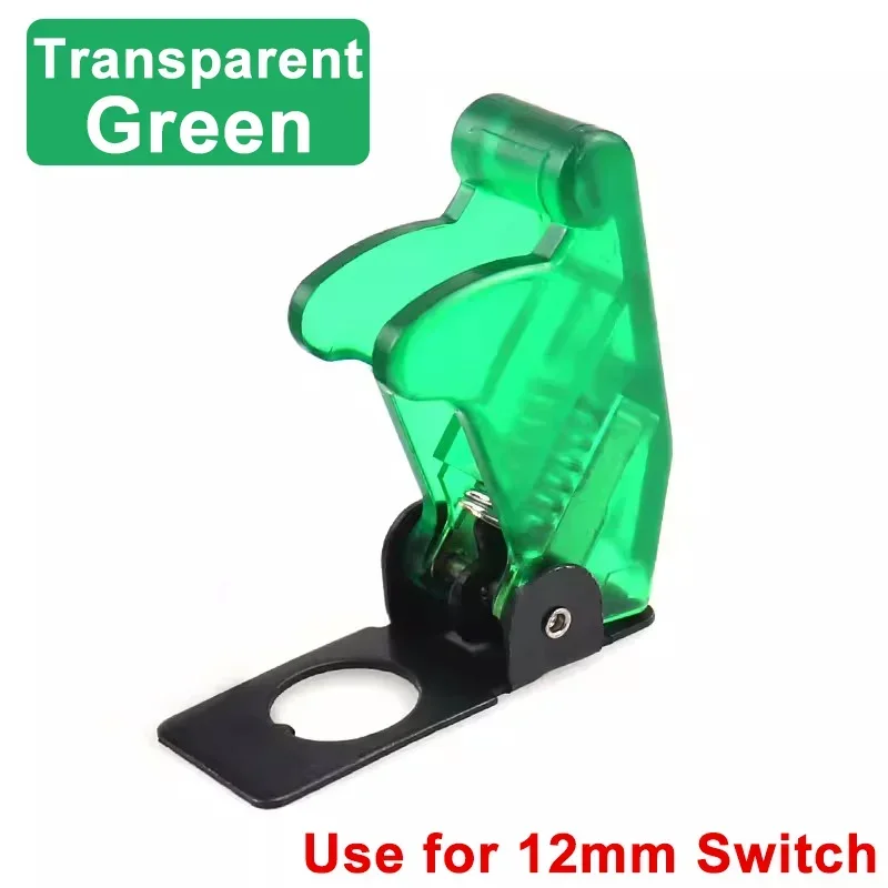 Beleuchteter LED-Kippschalter für Auto, Auto, Boot, LKW, mit Sicherheitsflugzeug, hochklappbarer Abdeckungsschutz, 12 V, 20 A, transparent
