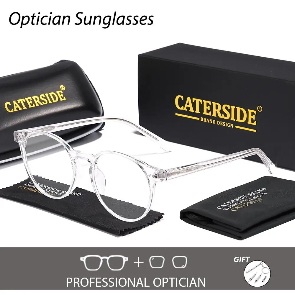 CATERSIDE Herren-Korrektionsbrille, Brechungsindex 1,56, Anti-Blaulicht-Rundgläser, Damen-Lesebrille für Kurzsichtigkeit und Weitsichtigkeit – Detail 1