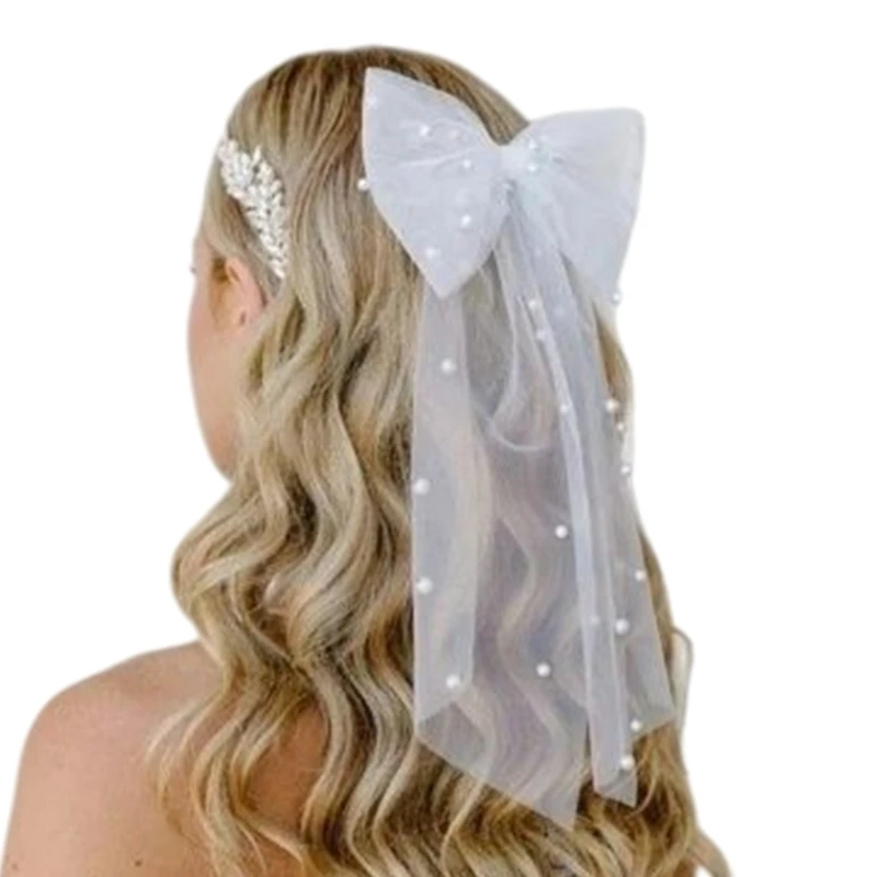 

Butterfly Knot Veil Versatiles Wedding Veil Soft Fabric Veil Comfortable Bridal for Women's and Teens' Special Occasion