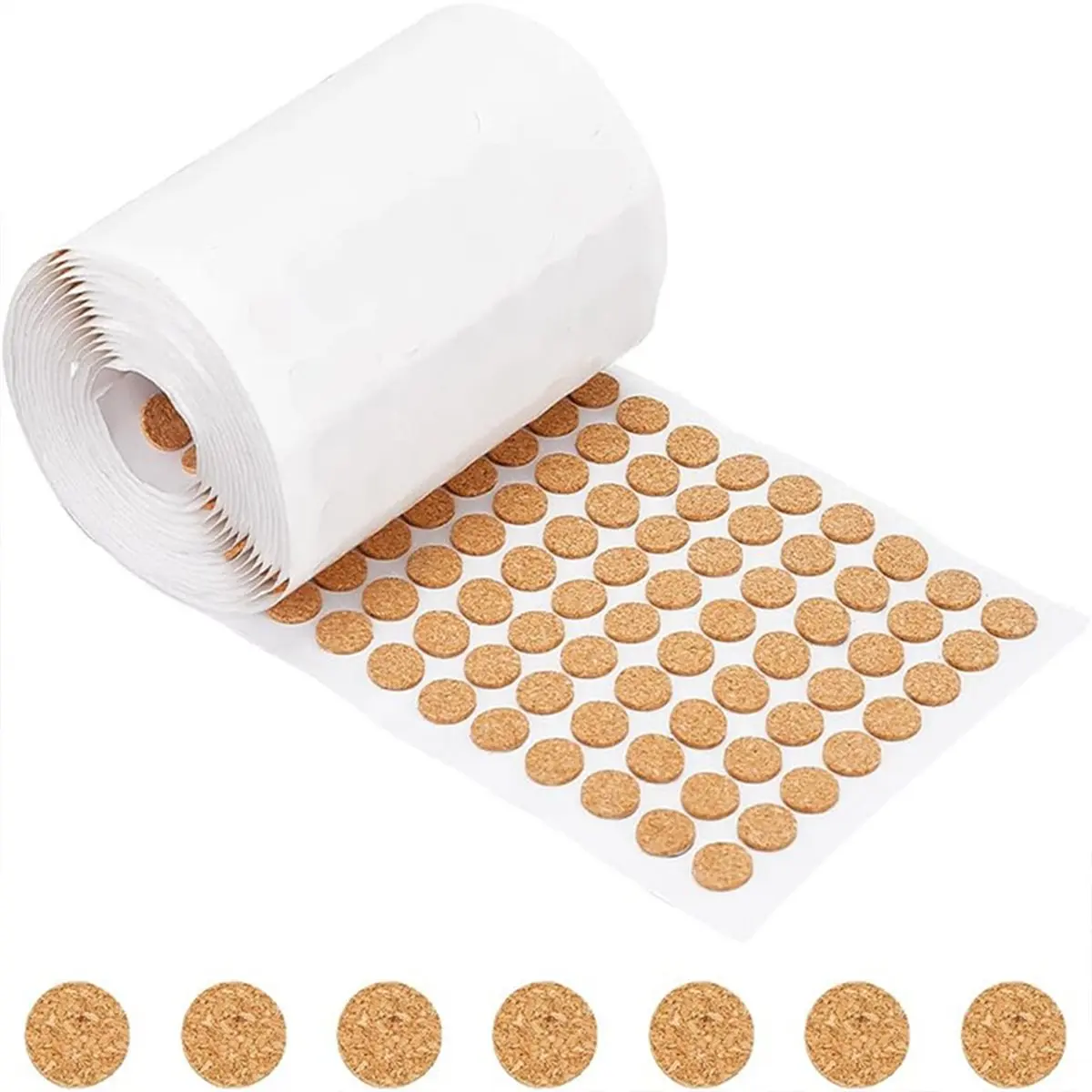 Promotional-3x1400pcs 12.5mmx1.5mm Adhesive Cork Circles,Flat Round Self-Adhesive Cork Dots for Cabinets,Table Top Items,Scratch