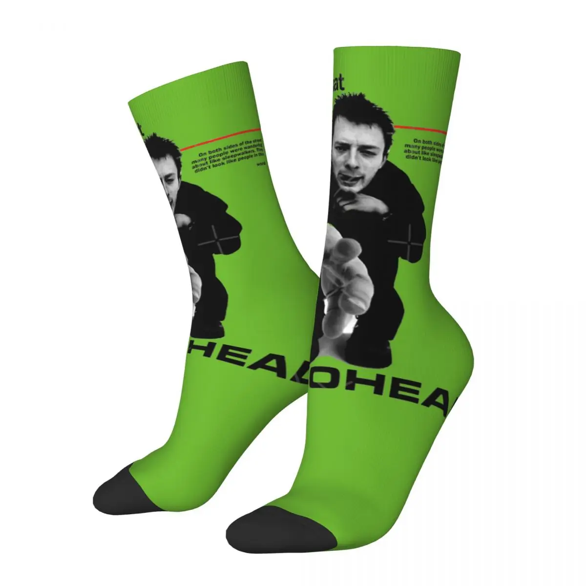 Happy Thom Yorke Radiohead Men's Socks Retro Harajuku Radiohead Novelty Seamless Crew Crazy Sock Gift Printed official-website