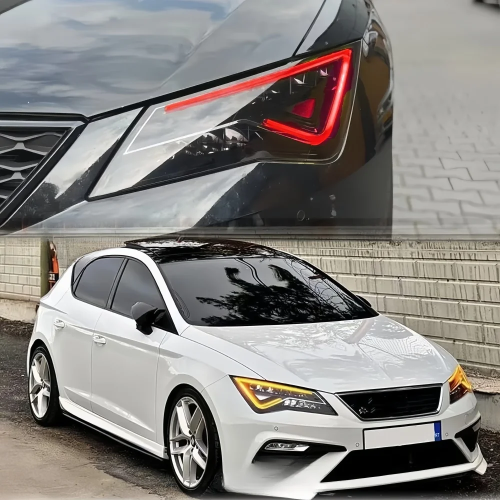 

DRL LED Modules 5F0941475A 5F0941476A For Seat Leon MK3 Cupra 17-20 LED Headlight Angel Eyes Daytime Running Light Yellow Blue