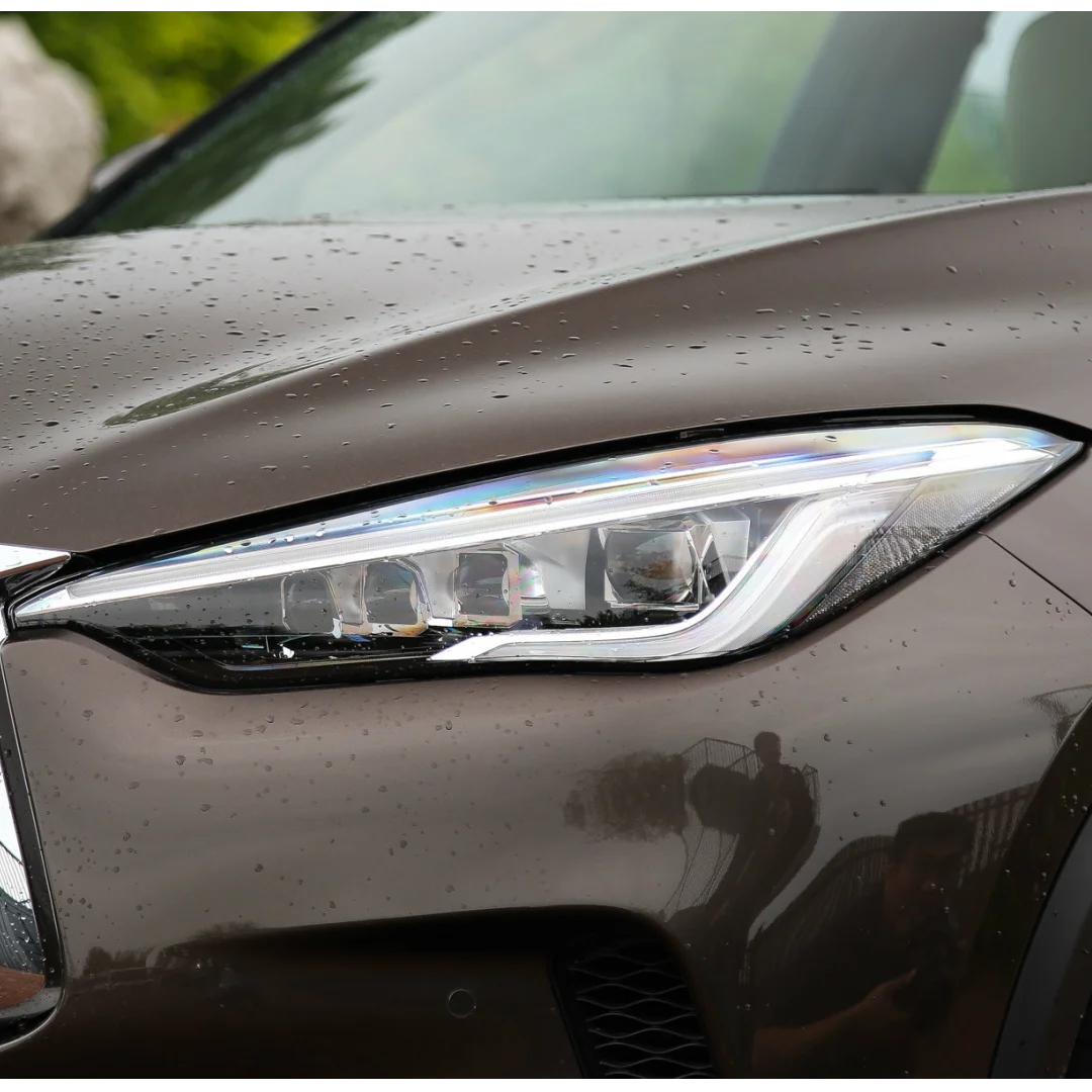 For Infiniti QX50 2018 2019 2020 2021 2022 2023 Accessory Cars Polycarbonate High Gloss Fully Transparent Front Headlight Cover