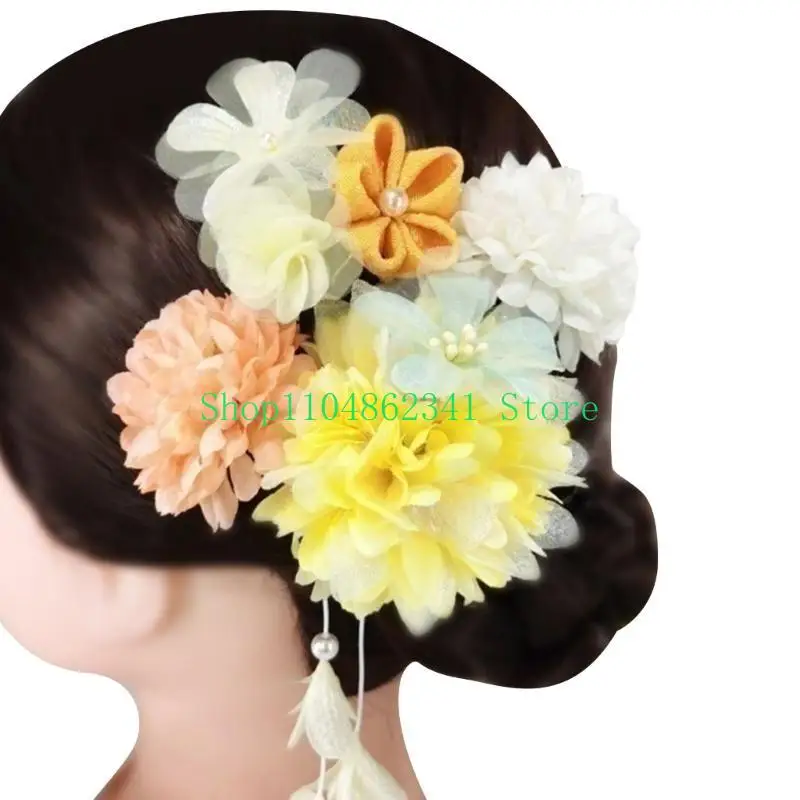 

5ASD Floral Japonism Harepin с цветочными кимоно Tsumami Japonisme аксессуары