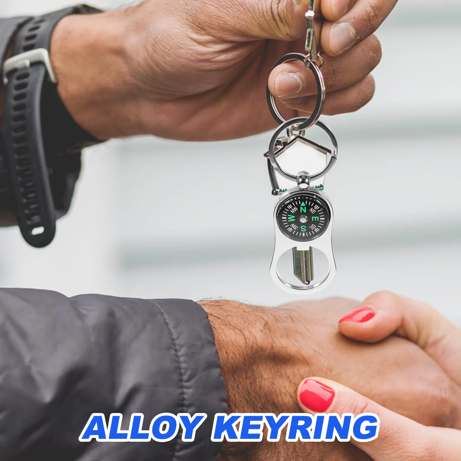 

3pcs Compass Keychain Key Ring Alloy Keyring Durable Decorative Outdoor Work Vintage Accessories Lightweight Portable