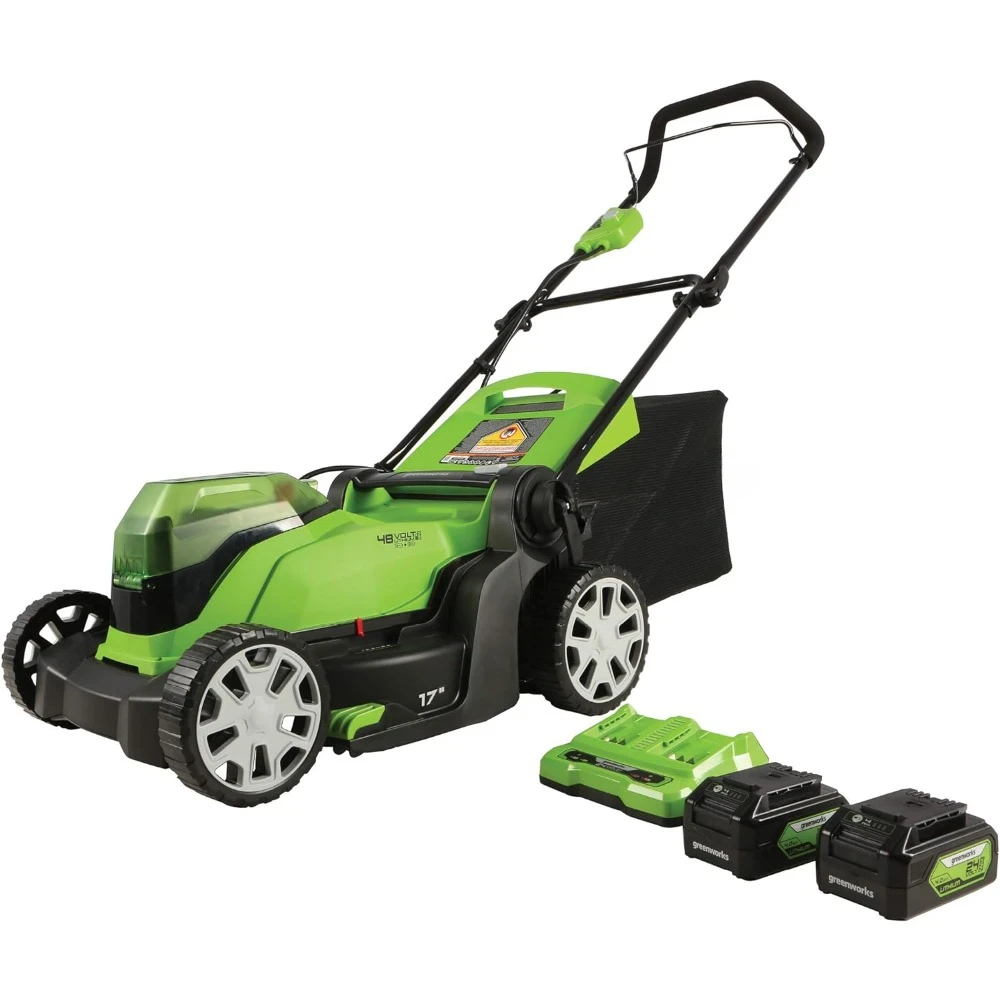 

48V (2 X 24V) 17" Push Lawn Mower (125+ Compatible Tools), (2) 4.0Ah Batteries and Dual Port Rapid Charger, Lawn Mower