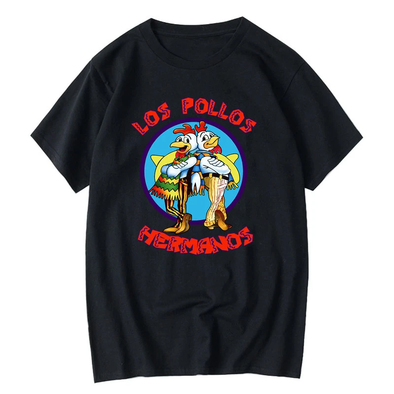 Summer Men's Short Sleeved High Quality 100% Cotton Breaking Bad LOS POLLOS Chicken Brothers Printed Casual For Men T-shirt Male