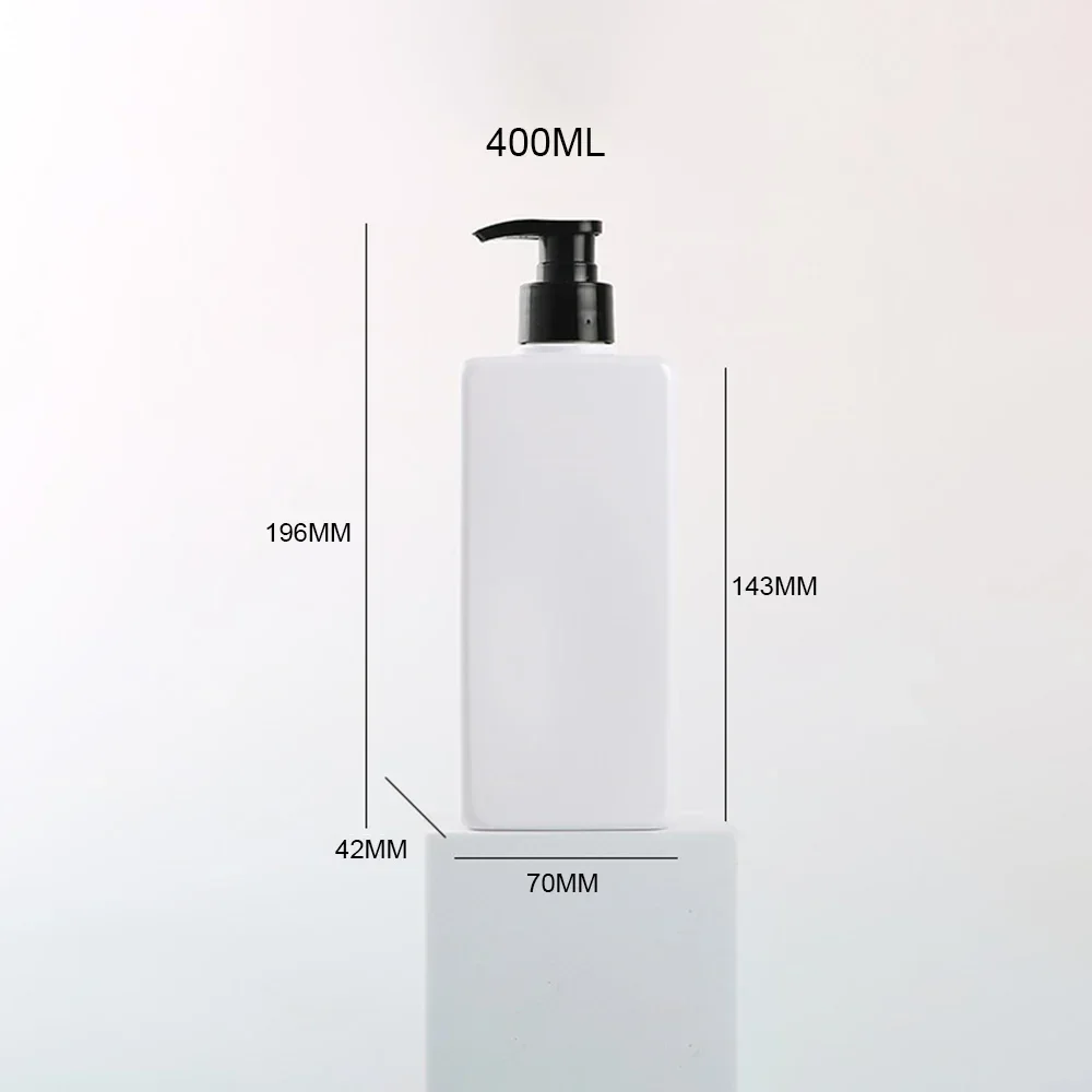 400ml Kwadratowy dozownik mydła Kwadratowe butelki wielokrotnego napełniania Łazienka Szampon Żel pod prysznic Balsam do mycia rąk Pojemnik na płyn 여행