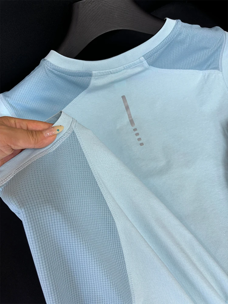 Chaleco deportivo de seda de hielo seco Qui para mujer, camiseta de verano al aire libre para correr por la mañana, camiseta de Svel, Top transpirable