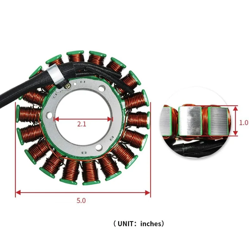 Stator 4013970 4015340 compatible with Polaris Ranger Crew XP RZR 4 Sportsman Scrambler General ACE 570 850 900 1000 2012-2018