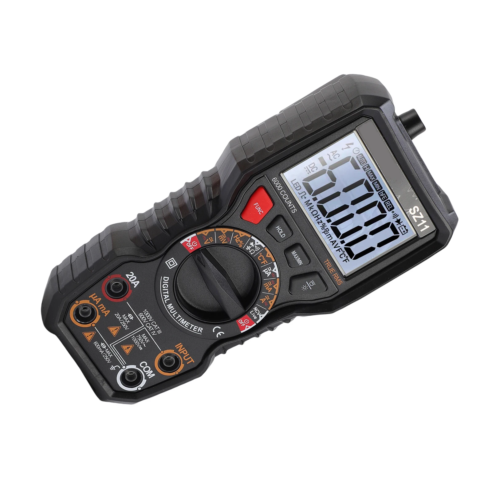 Digital Multimeter 6000 Counts, Auto-ranging Voltage Tester with Flashlight, Auto Shut Off, Accurately Measures Voltage Current