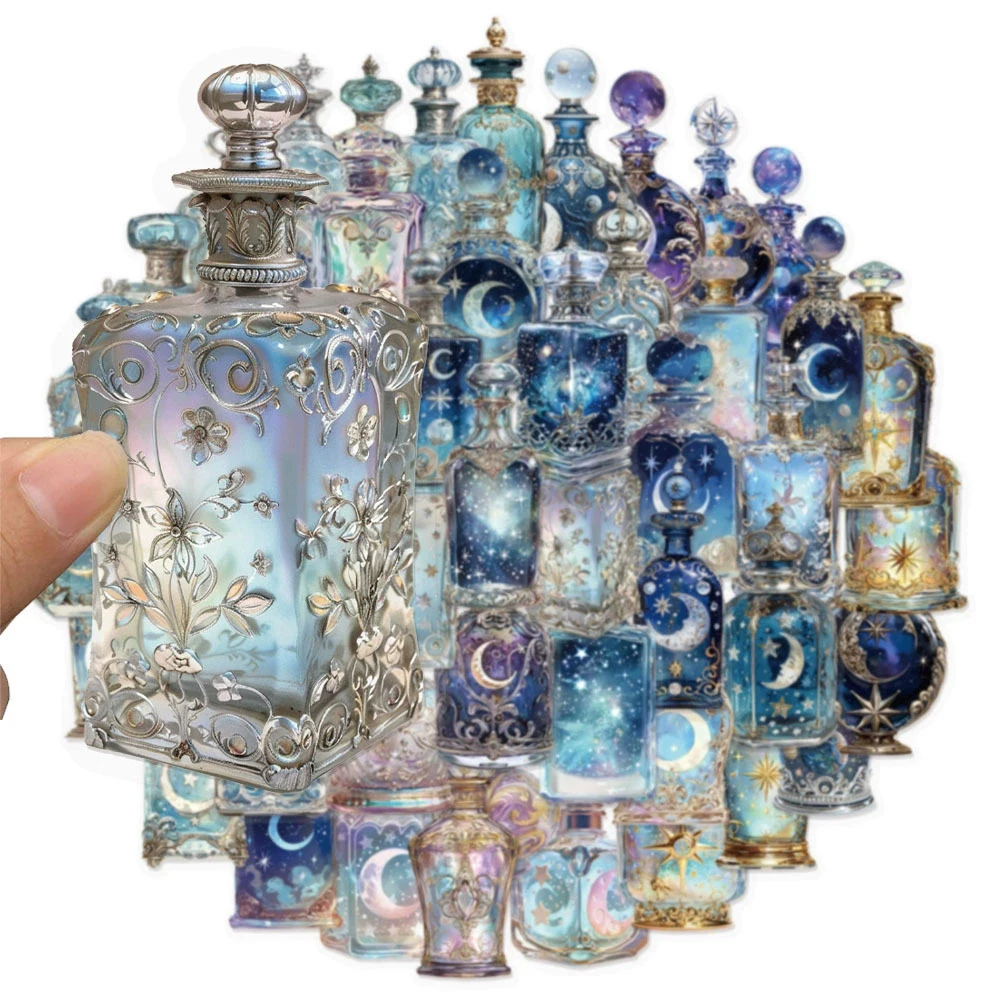 10/30/50 stuks Leuke Cartoon Transparante Maanfles Esthetische Graffiti Stickers Laptop Telefoon Dagboek Koffer Decoratie Sticker speelgoed