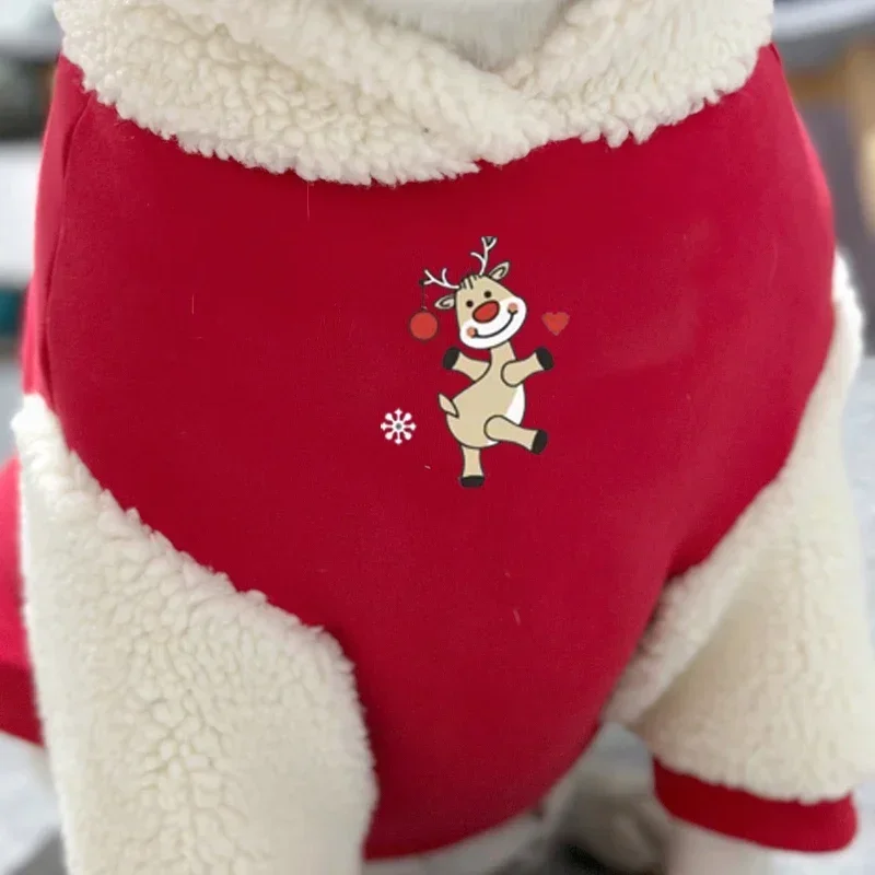 Christmas Dog Clothes Winter Pet Hoodie Coat Big Large Dog Clothing Outfit Poodle Corgi Samoyed Husky  Golden Retriever Costume