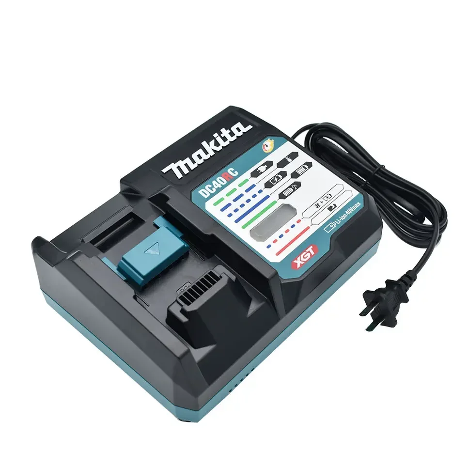 DC40RA 100 % Original Makita 40 V Max XGT schnell optimiertes Ladegerät Digitalanzeige 40 V Lithium-Batterieladegerät Doppellüfter-Design DC40RC