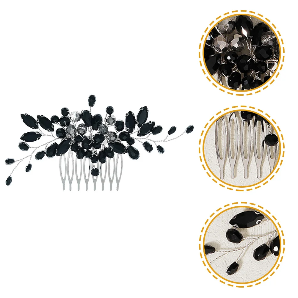 Dark Crystal Bride Hair Comb Lightweight Bridal Headpiece Wedding Hair Accessories Bridal Headpieces for Wedding