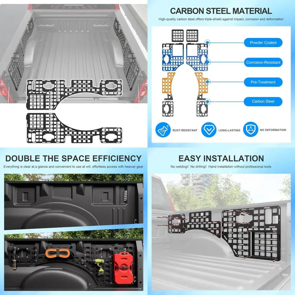 

5.5FT Side Molle Panel Compatible with 2015-2026 Ford F150 Truck Side Bed Molle Panel System 8Pcs Replacement for 2015-2026 Ford