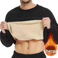 Men's Winter Thickened Long Sleeve round Neck Lamb Velvet Sweatshirt Casual Loose Fit Warm Base Layer Comfortable Commute Top