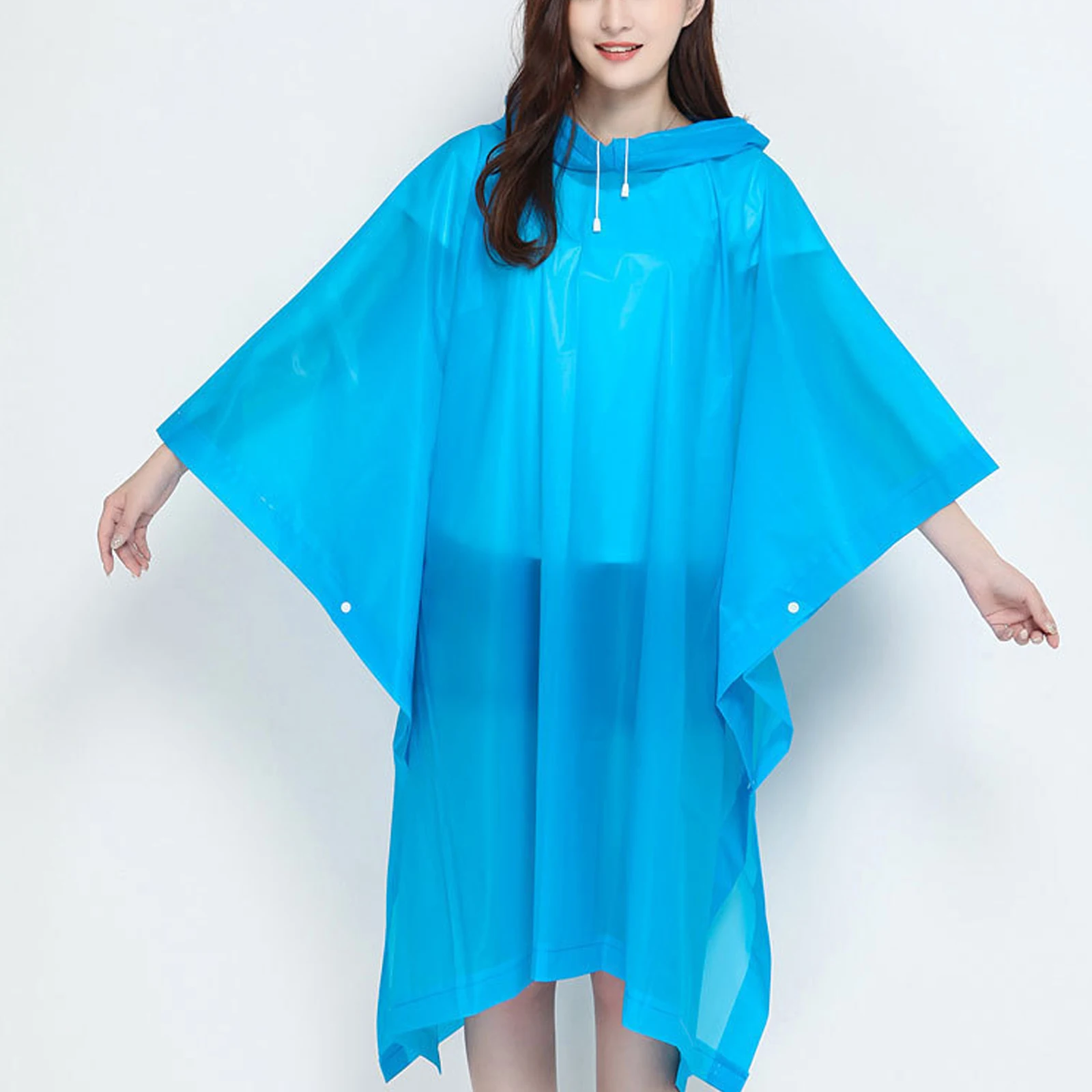 

3pcs Hooded Raincoats Reusable Waterproof Coats Portable Lightweight Rain Poncho for Adults Cycling Outdoor Travel Thick