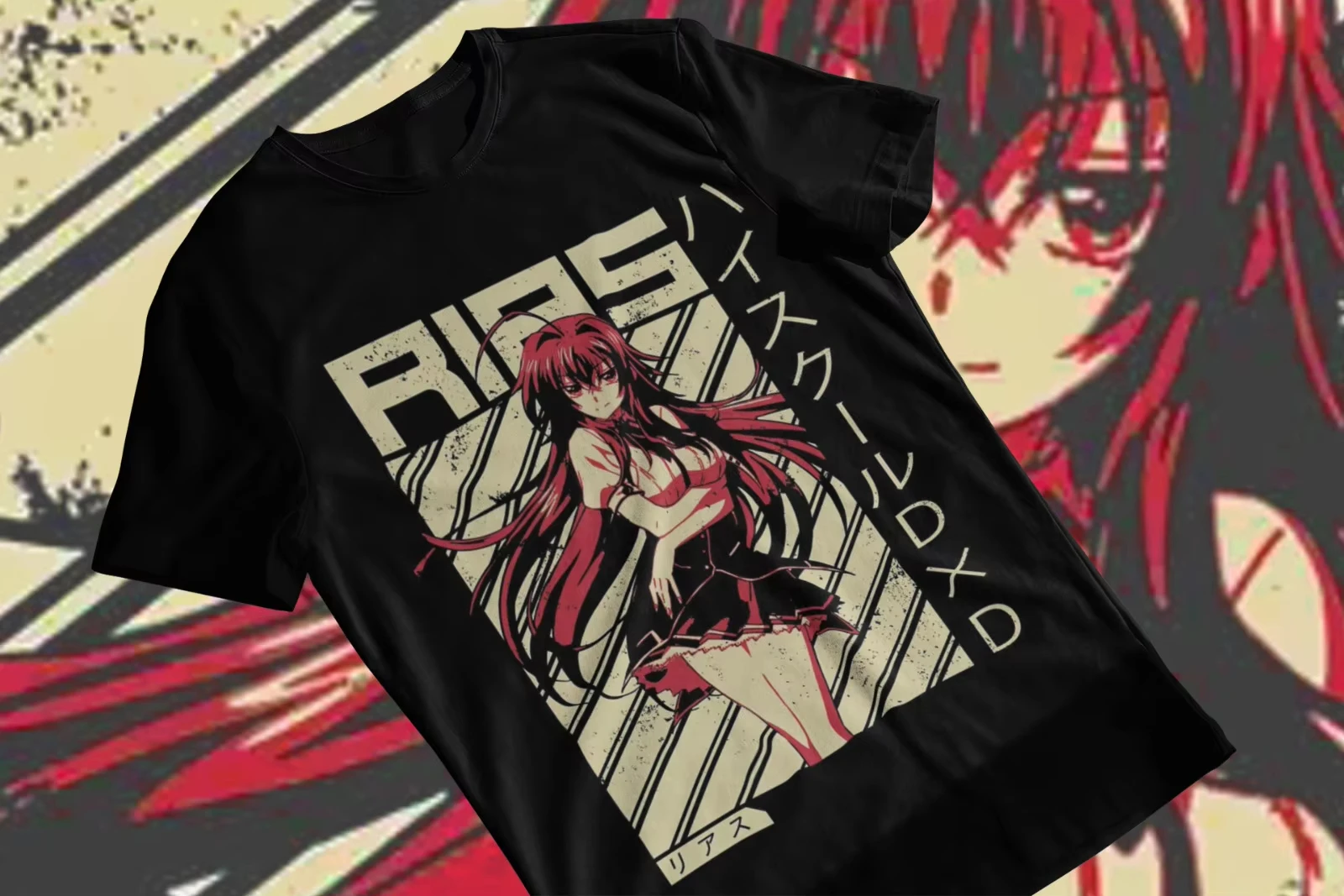 High School DxD Rias Gremory nueva camiseta Unisex estética Sexy Waifu Anime Girl alta calidad cuello redondo Camiseta de manga corta para hombres