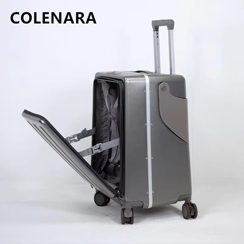 COLENARA High Quality Suitcase 22 Inches Aluminum Frame Travel Box Children Trolley Case ABS + PC Carry-on Travel Luggage